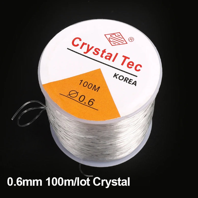 100M Strong Elastic Crystal Beading Thread Cord Jewelry Making Necklace Bracelet DIY Beads String Stretchable Thickness 0.5-1Mm