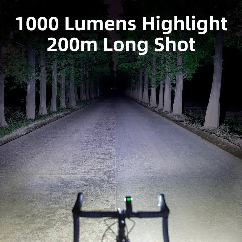 Bicycle Light 1000Lumen Bike Headlight Power Bank Flashlight Handlebar USB Charging MTB Road Highlight