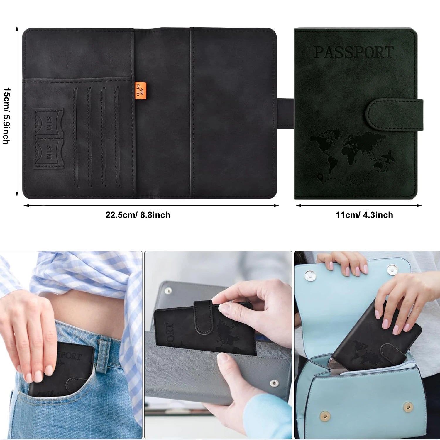 Passport Holder for Travel Essentials Passport Wallet Cover Case for Travel Accessories,Passport Book Holders for Women/Men