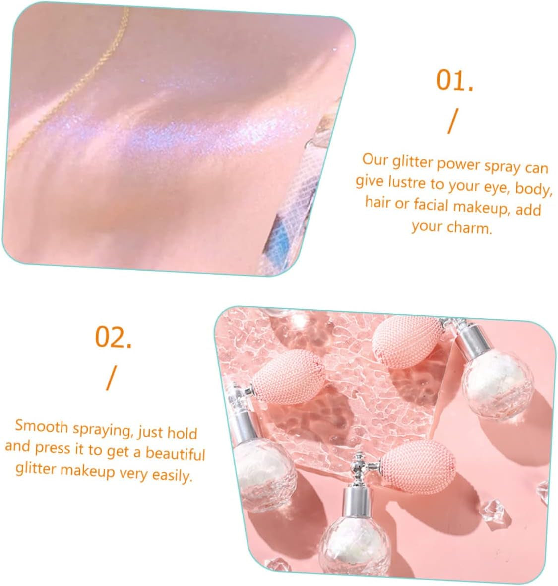 5Pcs Loose Glitter Spray for Hair Body Women Highlighter Spray Glittery Sparkle Powder Body Glitter