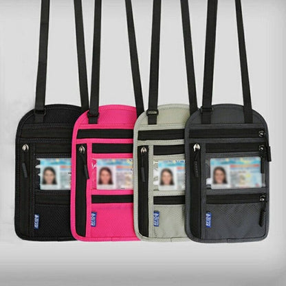 RFID Blocking Travel Body Wallet Passport Holder Neck Shoulder Document Bag Case