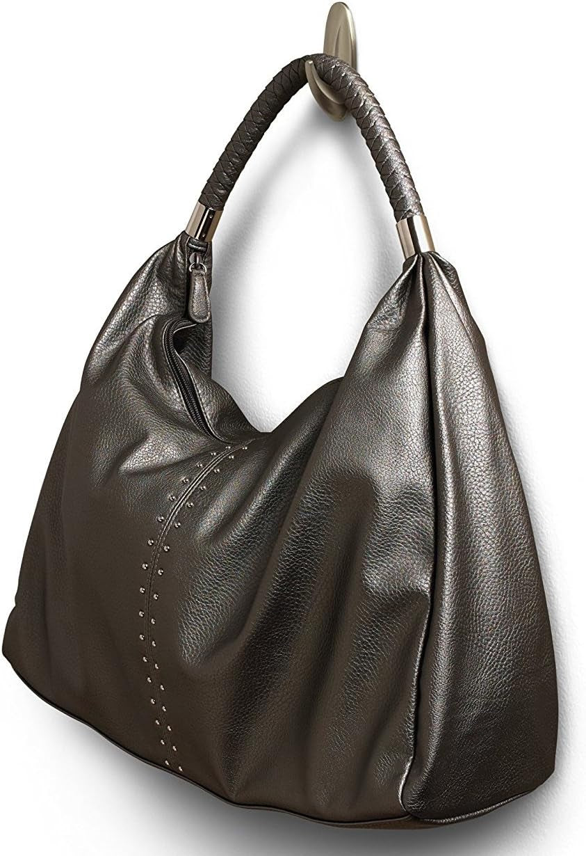 Designer Hooks, Medium, Brushed Nickel, 3-Hooks (17081BN-3ES), Great for Dorm Decor