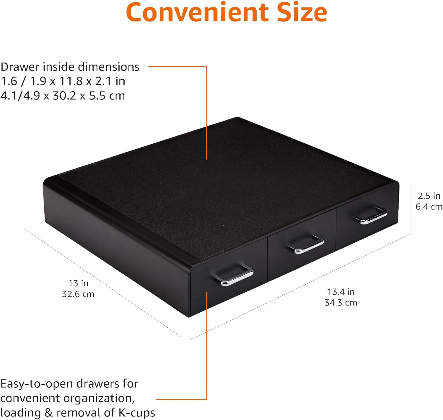 Coffee Pod Storage Drawer for K-Cup Pods - 36 Pod Capacity, Black