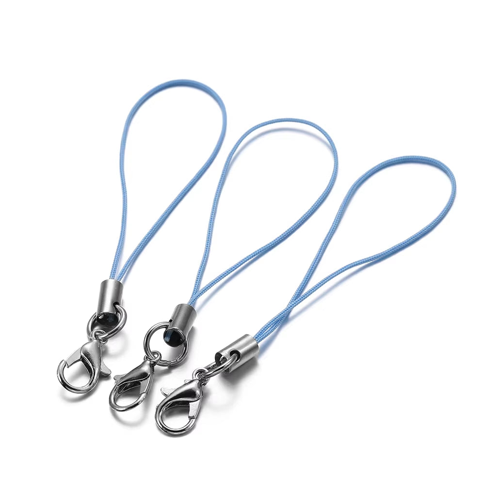 20/50/100Pcs Lanyard Lariat Strap Cords Lobster Clasp Rope Keychain Hooks Mobile Set Charms Keyring Pendant Key Ring Accessories