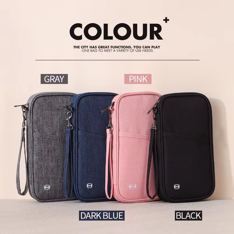 Passport Holder Bag Family Rfid Blocking Passport Wallet Travel Essentials Wallet Travel Document Organizer Credit Cards Case