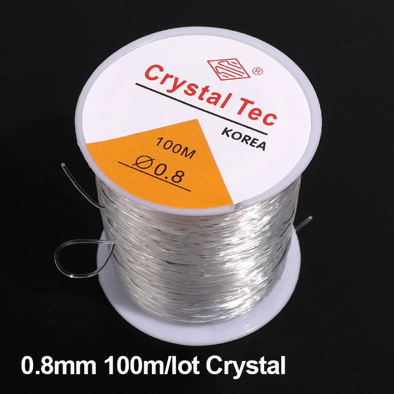 100M Strong Elastic Crystal Beading Thread Cord Jewelry Making Necklace Bracelet DIY Beads String Stretchable Thickness 0.5-1Mm