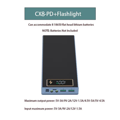 QC3.0 8X18650 Battery Power Bank Case Quick Charge Wireless Powerbank Phone Holder 18650 Battery Storage Box