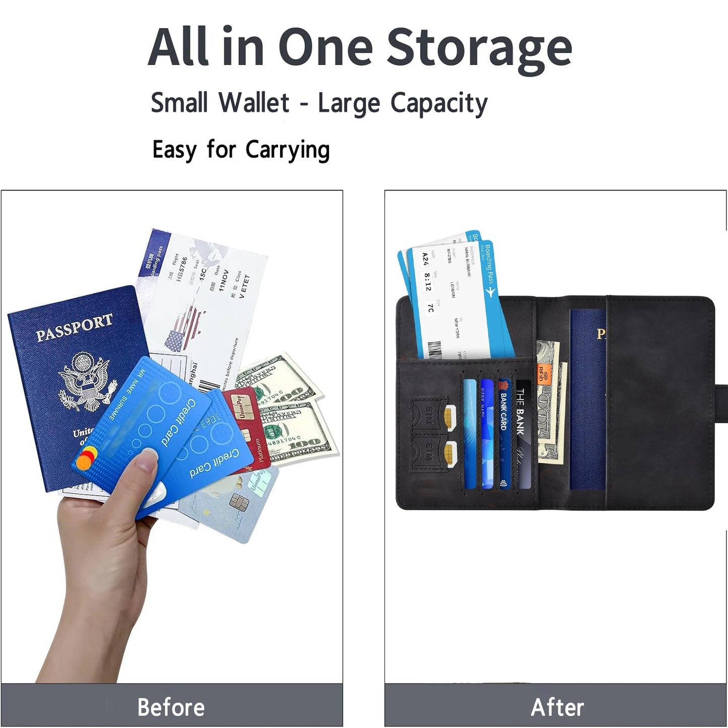 Passport Holder for Travel Essentials Passport Wallet Cover Case for Travel Accessories,Passport Book Holders for Women/Men