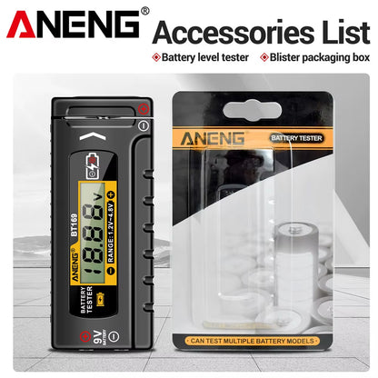 BT169 Digital Battery Testers Detector Multifunctional Quickly Measure Battery AA/AAA/C/D/9V/1.5V Button Cell Measurement