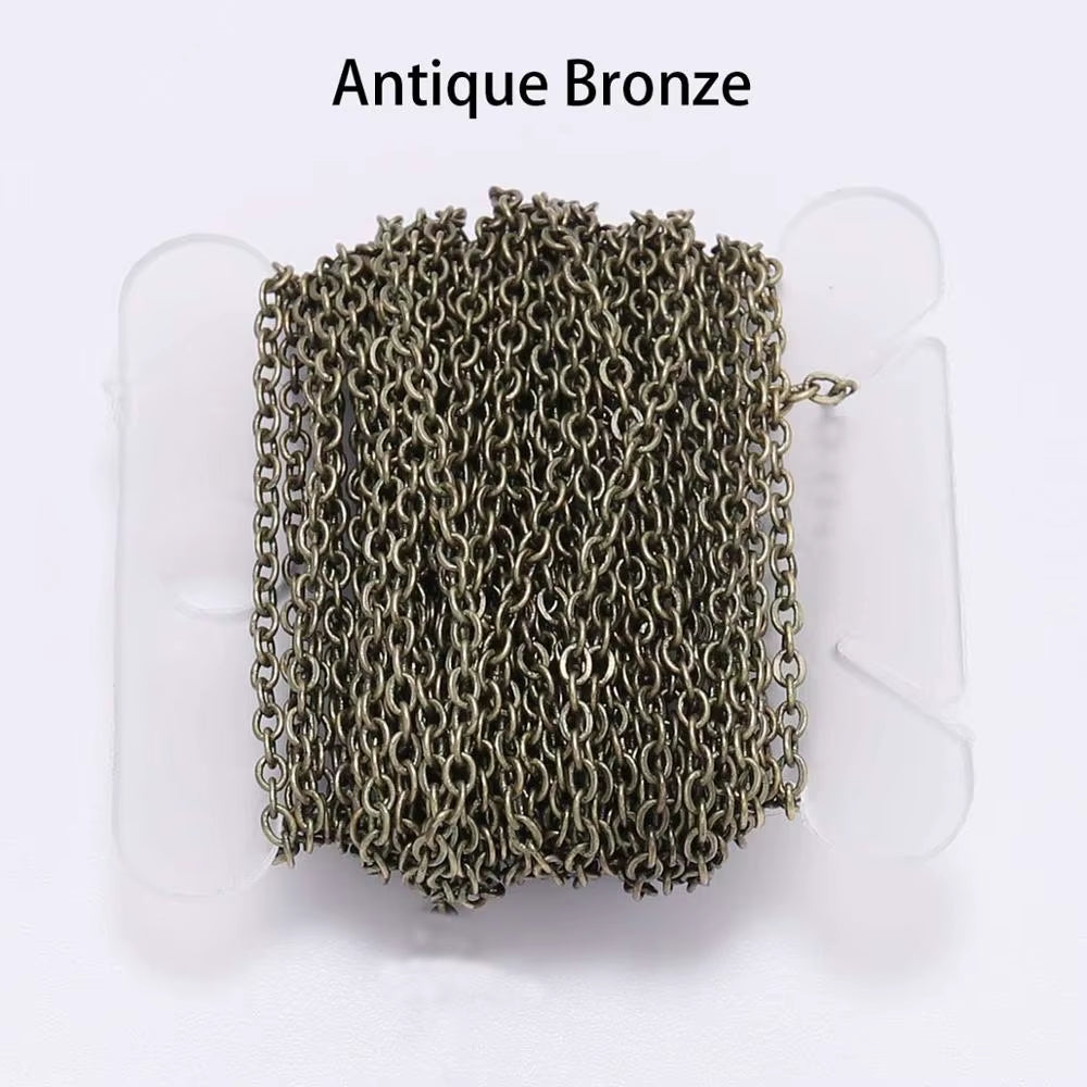 5 M/Lot Gold/Bronze Plated Necklace Chain for Jewelry Making Findings DIY Necklace Chains Materials Handmade Supplies