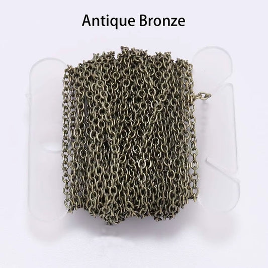 5 M/Lot Gold/Bronze Plated Necklace Chain for Jewelry Making Findings DIY Necklace Chains Materials Handmade Supplies