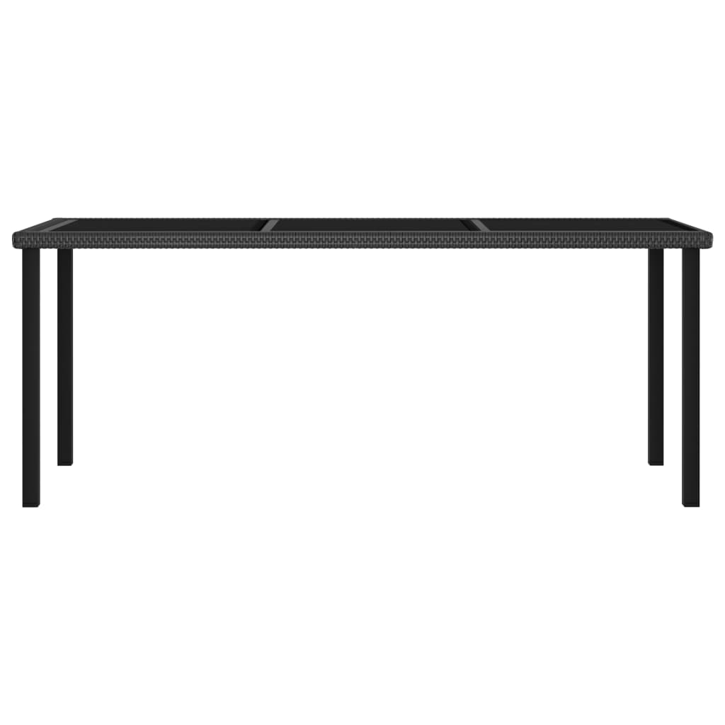NNEVL 9 Piece Garden Dining Set Poly Rattan Black