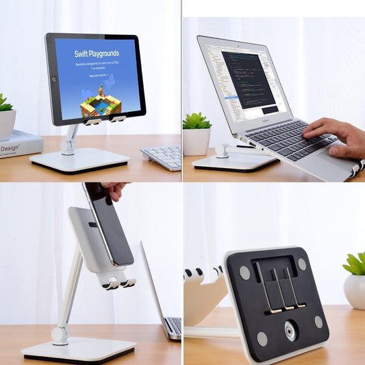 NNEDSZ Full Motion 3 in 1 Smartphone Tablet and Notebook Holder White