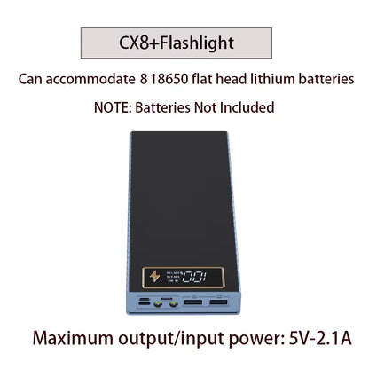 QC3.0 8X18650 Battery Power Bank Case Quick Charge Wireless Powerbank Phone Holder 18650 Battery Storage Box