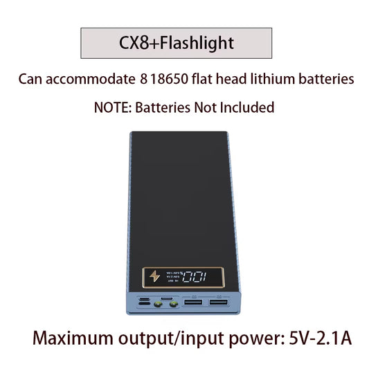 QC3.0 8X18650 Battery Power Bank Case Quick Charge Wireless Powerbank Phone Holder 18650 Battery Storage Box