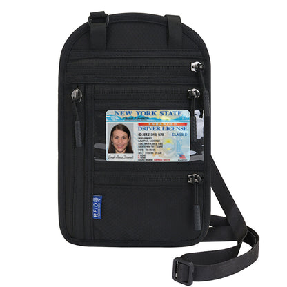 RFID Blocking Travel Body Wallet Passport Holder Neck Shoulder Document Bag Case