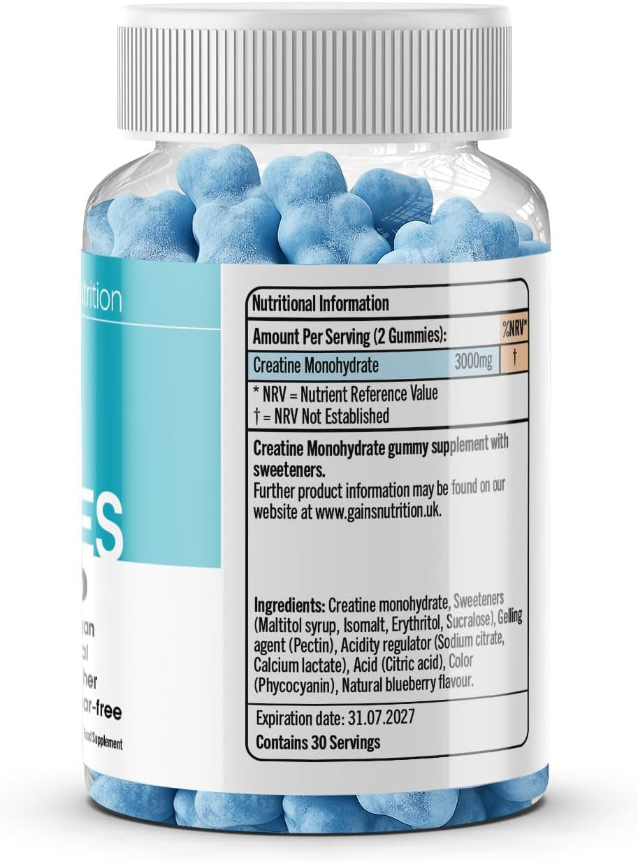 GN Creatine Gummies | 60 Chewable Creatine Gummies for Men & Women - 3000Mg Creatine-Monohydrate per Serving | Berry Flavour, Non-Gmo & Suitable for Vegans & Vegetarians