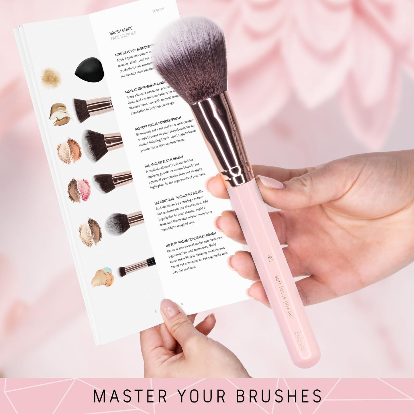 Beauty Pink Makeup Brushes - 15-Piece Award Winning Pink Makeup Brush Set with Case, Blending Sponge, Brush Cleaner, Guide, Gift Box