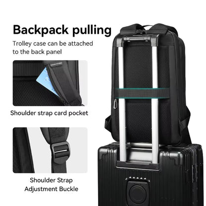 Slim Laptop Backpack for Men Business Minimalist Backpack YKK Zipper Scratch Resistant with USB