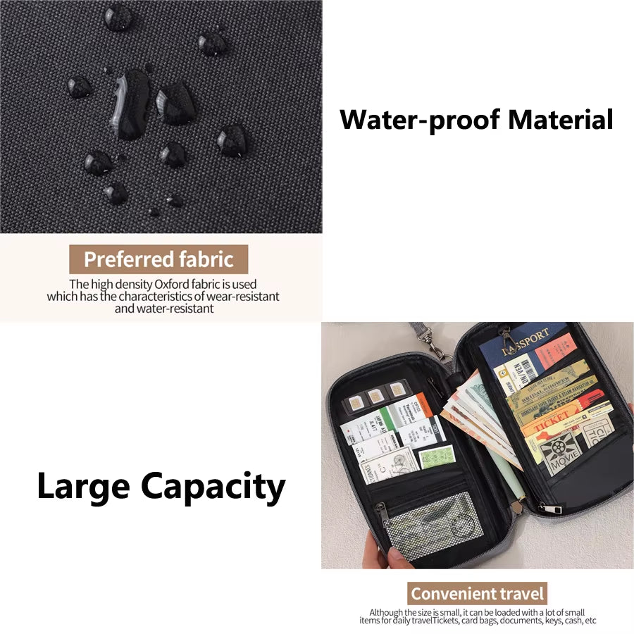 Passport Holder Bag Family Rfid Blocking Passport Wallet Travel Essentials Wallet Travel Document Organizer Credit Cards Case