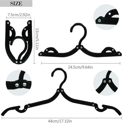 Neele 12Pcs Foldable Clothes Hangers for Traveling Black