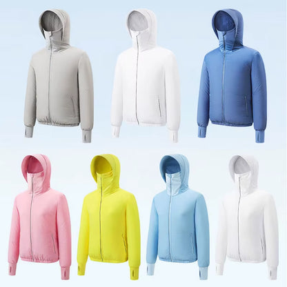 Summer Sunscreen Hooded Fan Clothes Cooling Vest Men Air Conditioning Clothes Women Fan Jacket Cycling Cooling Clothes to Hiking