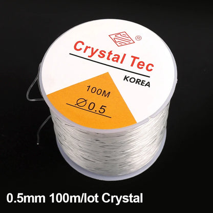 100M Strong Elastic Crystal Beading Thread Cord Jewelry Making Necklace Bracelet DIY Beads String Stretchable Thickness 0.5-1Mm