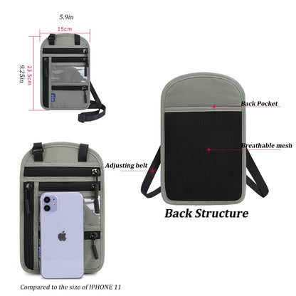 RFID Blocking Travel Body Wallet Passport Holder Neck Shoulder Document Bag Case