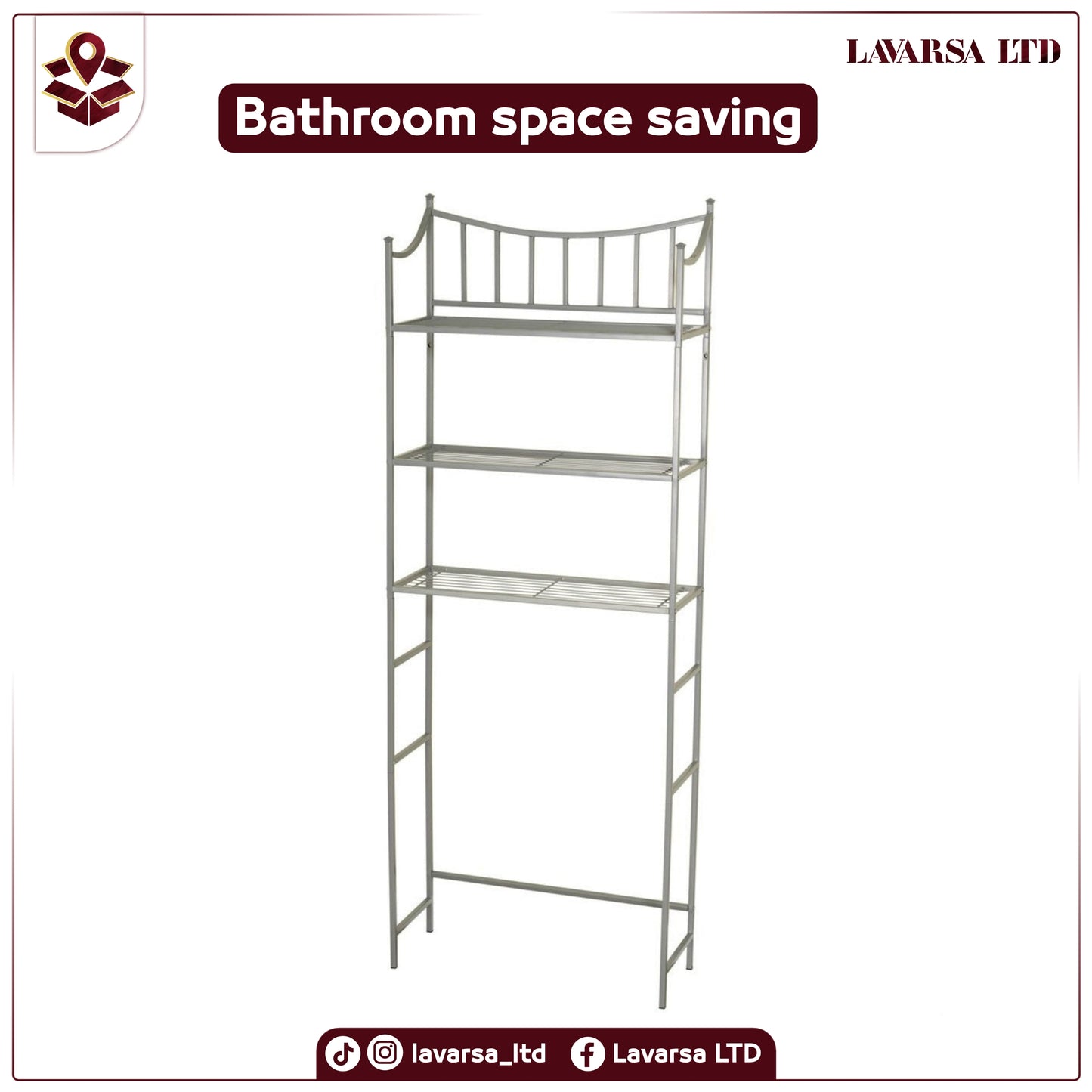 Bathroom Space Saving Over the Toilet Linen Tower Shelving Unit in Nickel Finish