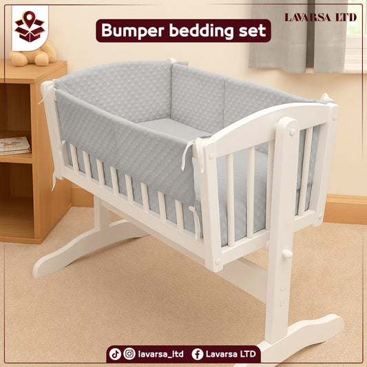2pc Dimple Crib/Cradle Quilt & Bumper Bedding Set
