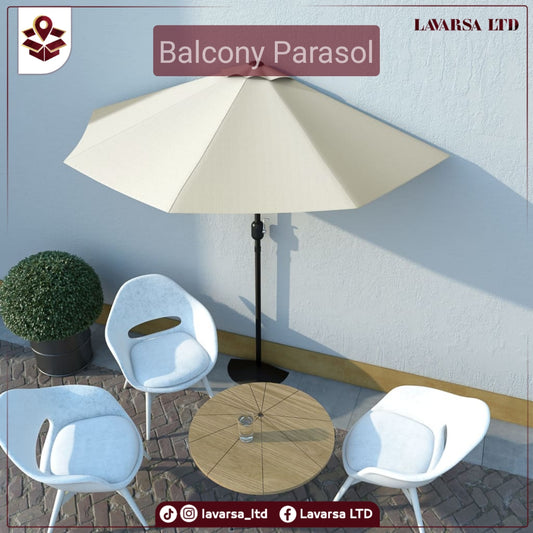 NNEVL Balcony Parasol with Aluminium Pole Sand 270x135 cm Half