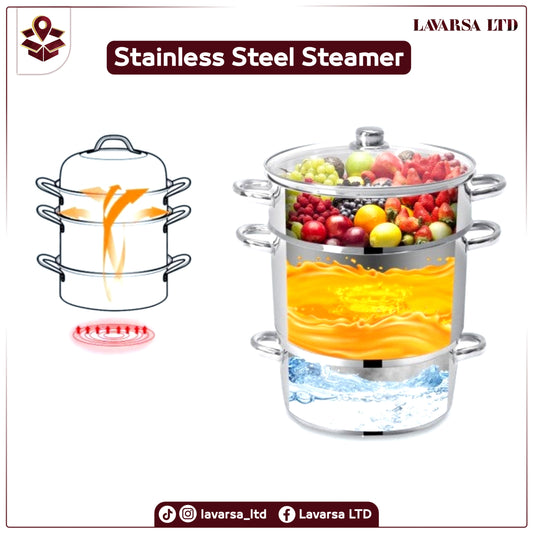 11 Quart Stainless Steel Steamer / Fruit Vegetable Juicer