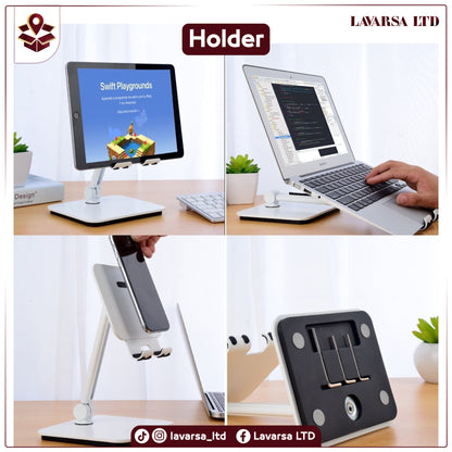 NNEDSZ Full Motion 3 in 1 Smartphone Tablet and Notebook Holder White