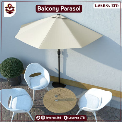 NNEVL Balcony Parasol with Aluminium Pole Sand 270x135 cm Half