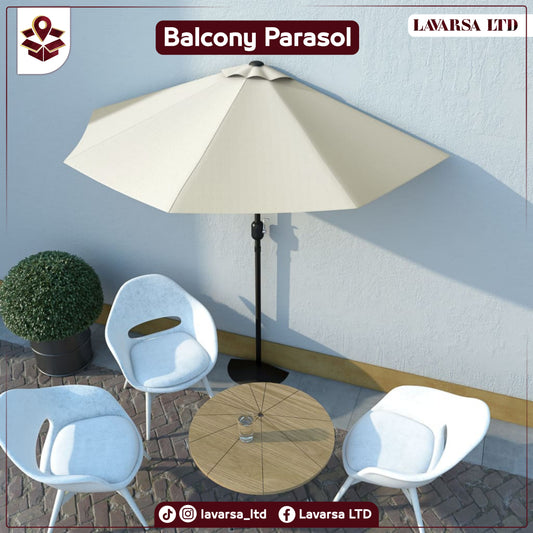 NNEVL Balcony Parasol with Aluminium Pole Sand 270x135 cm Half